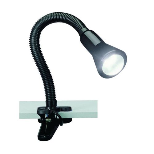 Flexo csíptetős lámpa fekete E14 1 izzós