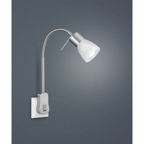Levisto fali lámpa szatin króm, alabástrom konnektoros E14