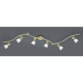   Levisto mennyezeti lámpa matt sárgaréz, alabástrom E14 6 izzós