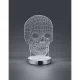 Skull asztali lámpa króm, átlátszó LED 600lm 3000-6500K