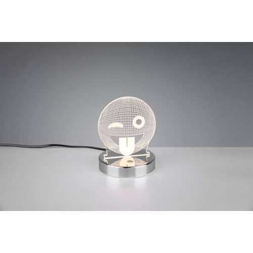 Smiley asztali lámpa króm, átlátszó LED 200lm 3000K