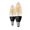 Hue E14 White Ambiance 4.6W filament 2db fényforrás Philips 8719514411869