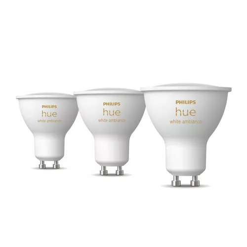 Hue GU10 4.2W White Ambiance Philips-8720169230095 3db szett led fényforrás
