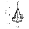 Cartwheel III Searchlight-8905-5BK csillár